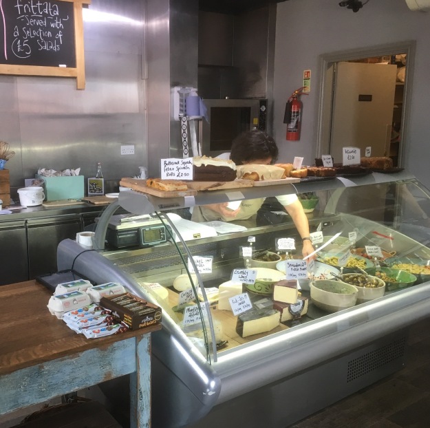 cheeses and salads at the deli